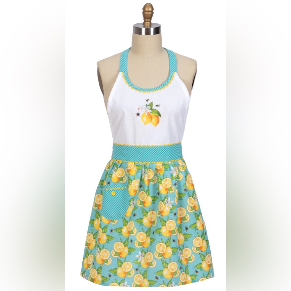 Bee Zesty Hostess Apron – Kay Dee Designs – Lemon & Bees Motif